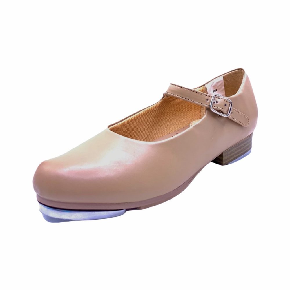 New Womens MaryJane Tap Tan Beginner Dance Class Trimfoot